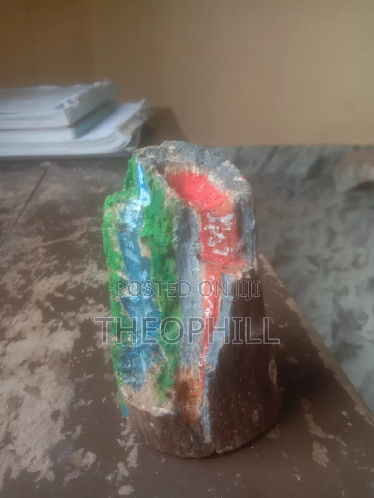 Volcano and Waterfall Wooden Showpiece