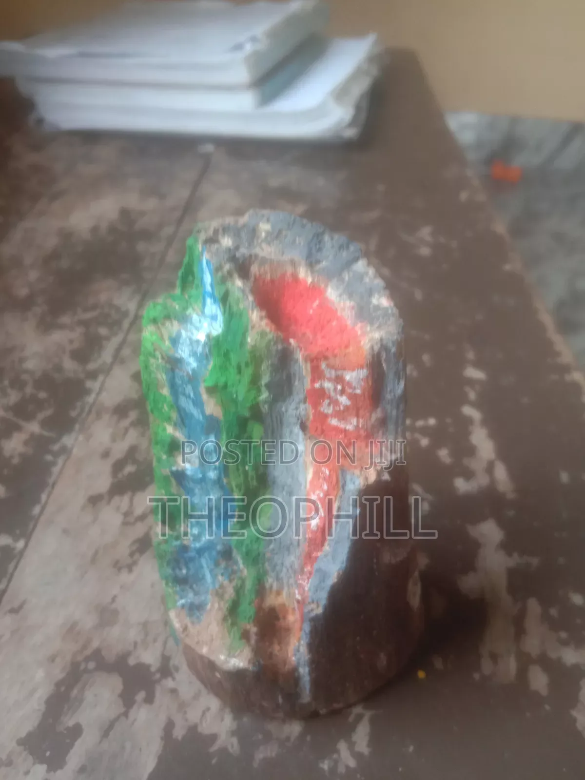 Volcano and Waterfall Wooden Showpiece