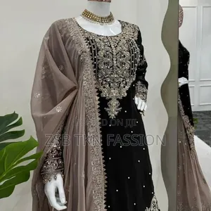 Photo - Sequins Embroidered Sharara Suit Set New Products