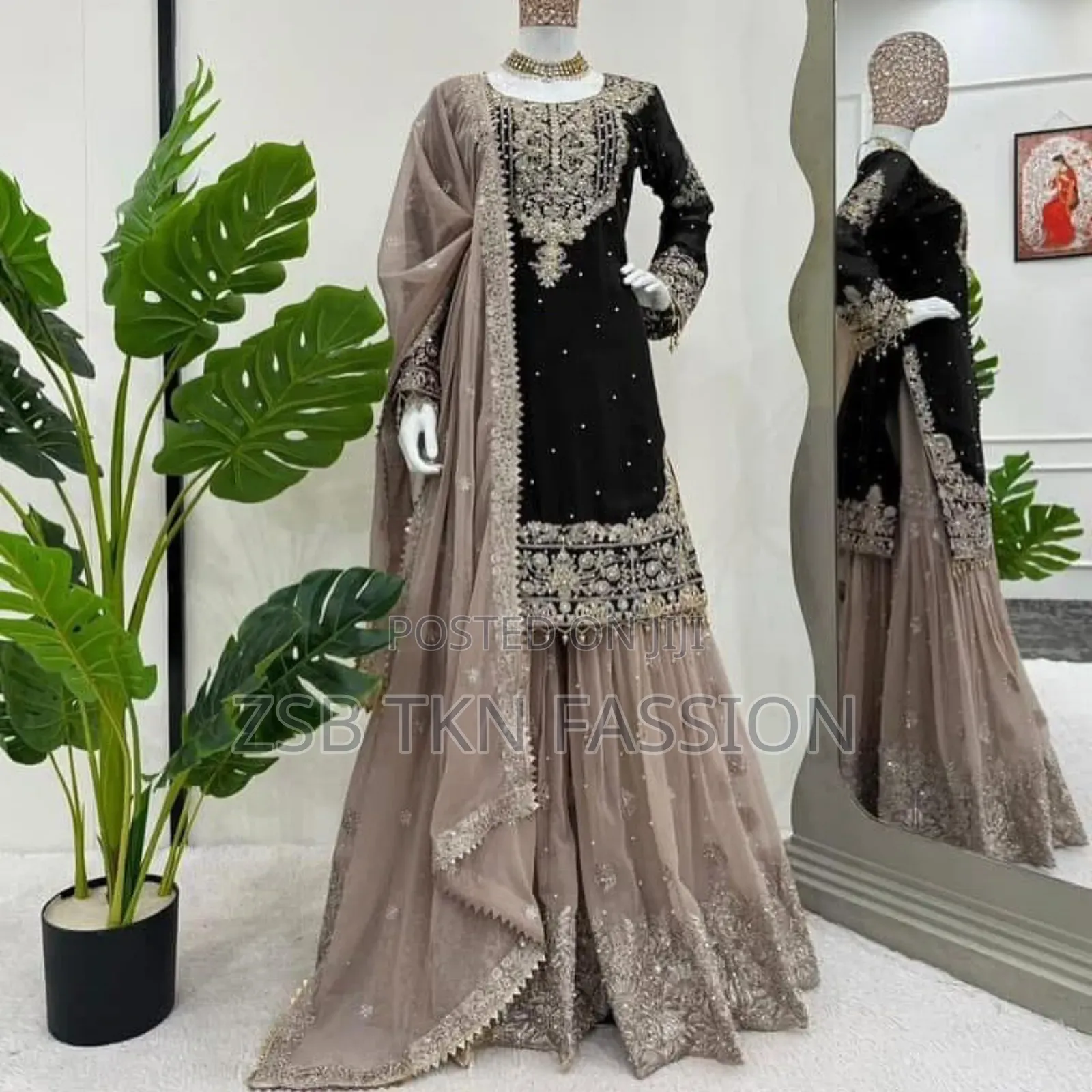 Sequins Embroidered Sharara Suit Set New Products