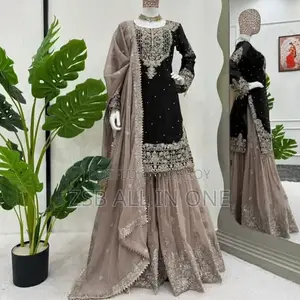 Sequins Embroidered Sharara Suit Set New Products