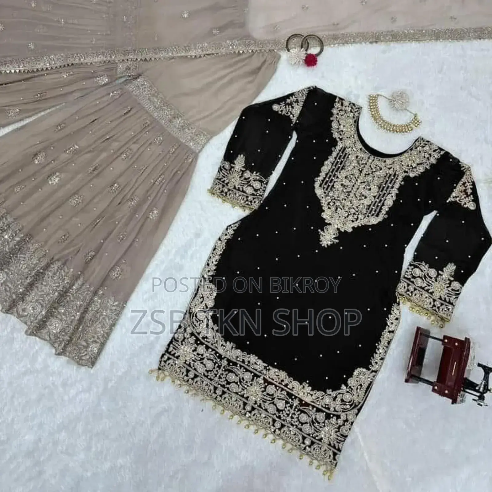 Sequins Embroidered Sharara Suit Set New Products