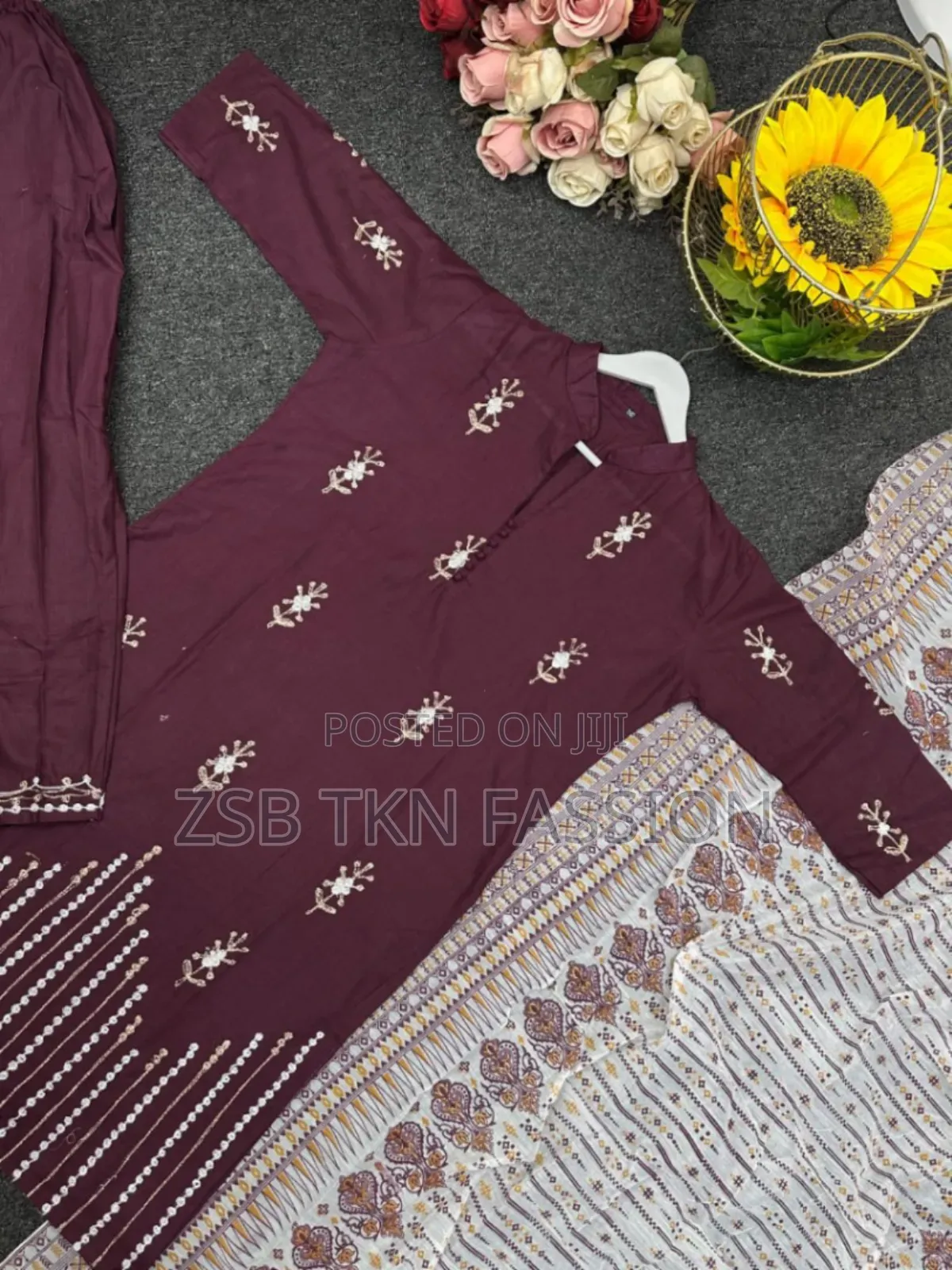 Embroidered Slab Cotton Jama