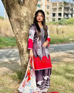 Synthetic Digital Printed Three Pice