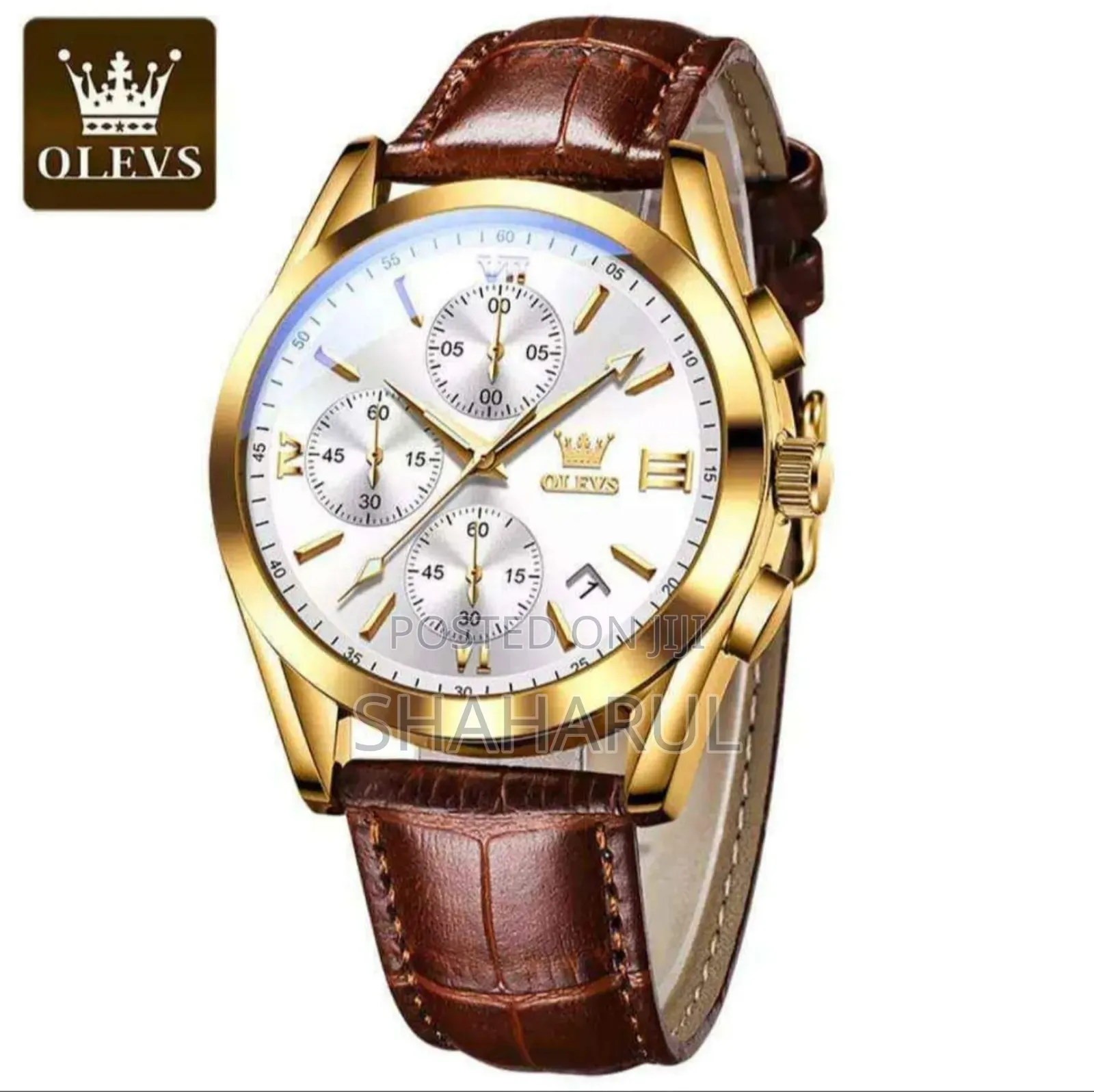 Stylish Olevs Lather Brand Fassion Watch