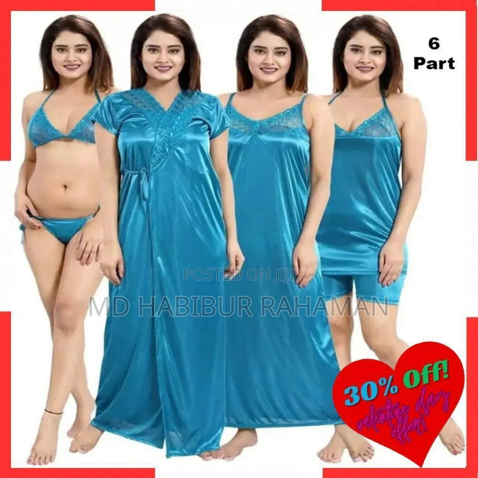 Stylish 6 Part Nighty Dress For