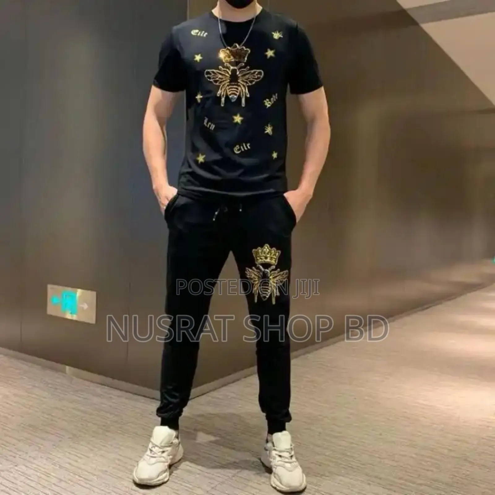 Trendy Mesh T-Shirt and Trouser Combo