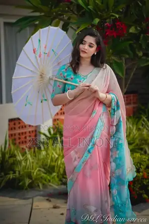 Digital Print Saree With Blouse Piece New Products