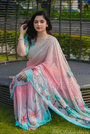 Digital Print Saree With Blouse Piece New Products