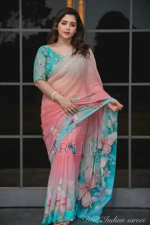 Photo - Butterfly Digital Print Saree – Soft Topetor Silk