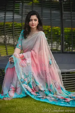 Butterfly Digital Print Saree – Soft Topetor Silk