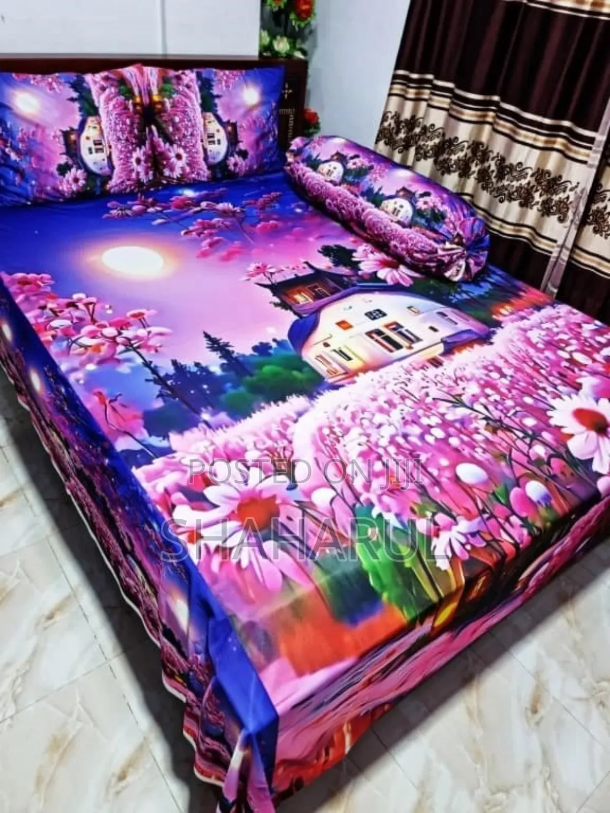 3d Primium Bed Sheet and Pillow Cover