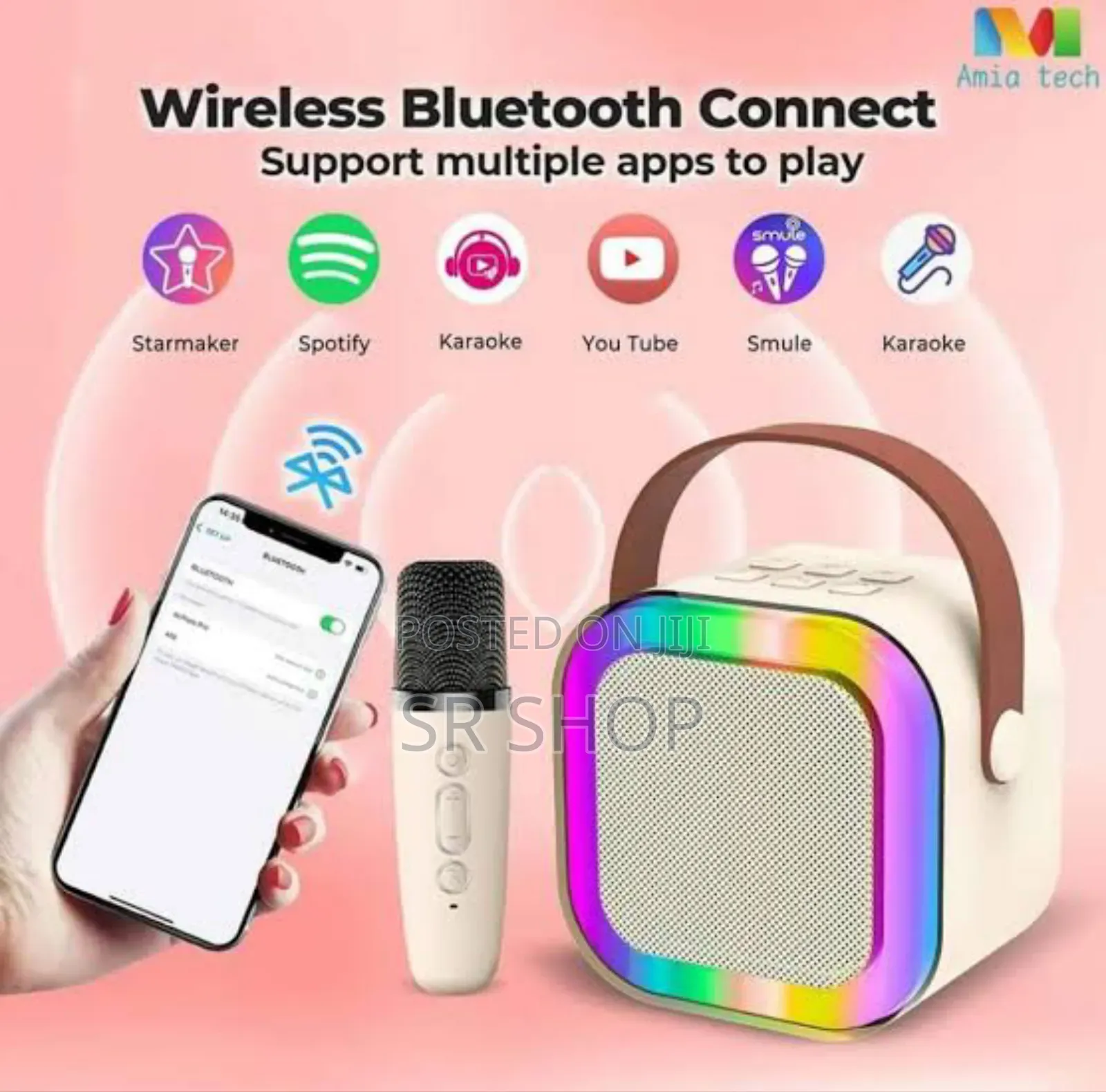 Portable Karaoke Bluetooth Speaker With Microphone