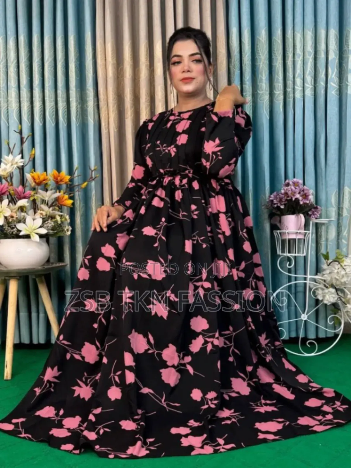 Stylish Silk Skin Print Gown New Collection