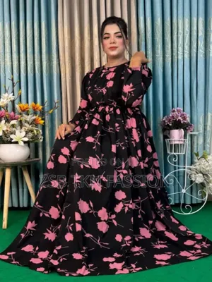 Stylish Silk Skin Print Gown New Collection