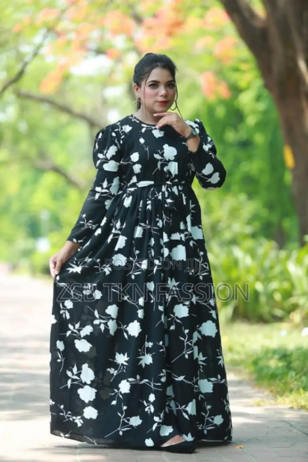 Stylish Silk Skin Print Gown New Collection