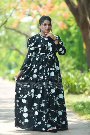 Stylish Silk Skin Print Gown New Collection
