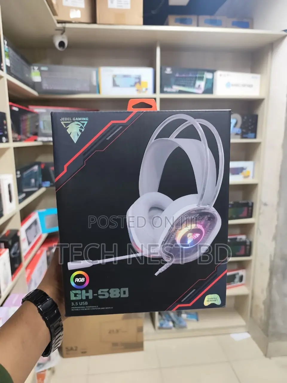 Jedel Gh580 3.5 Usb Wired RGB Gaming Headphone With Anc