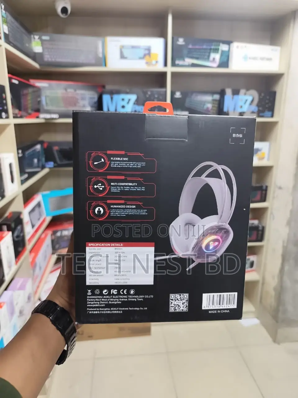 Jedel Gh580 3.5 Usb Wired RGB Gaming Headphone With Anc