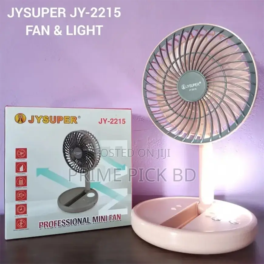 Jy-2215 Jysuper Rechargeable Mini Fan With Led Light