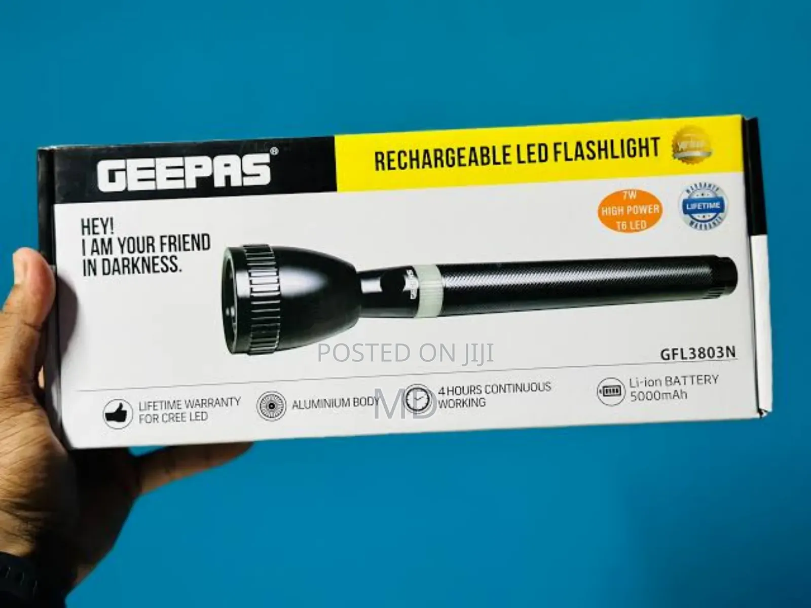 Geepas Gfl3803n 7w T6led 5000mah Rechargeable Led Flash