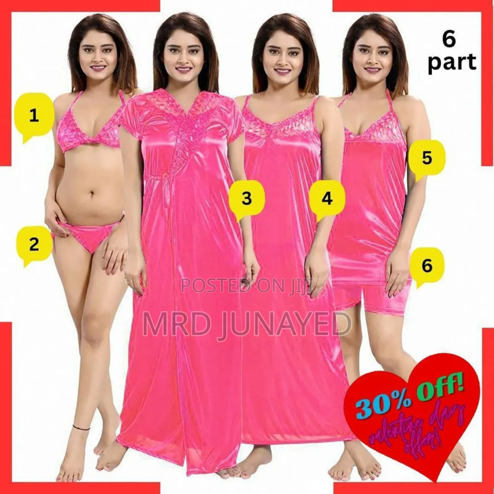 Stylish 6 Part Nighty Dress for Ladies