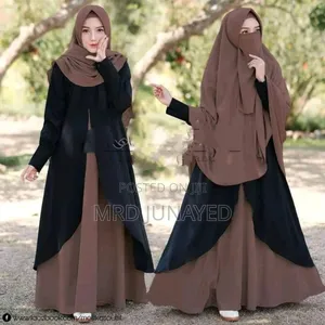 Dubai Cherry Borka With Hijab Nikab Set