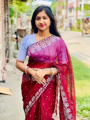 হাফ সিল্ক ব্লক প্রিন্ট শাড়ি নতুন আপডেট