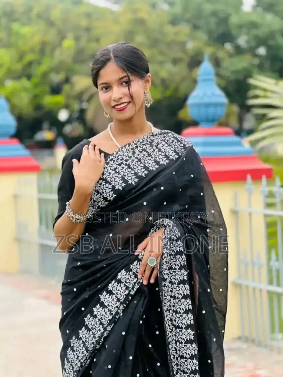 হাফ সিল্ক ব্লক প্রিন্ট শাড়ি নতুন আপডেট