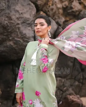 Photo - Digital Print Cotton Three Piece