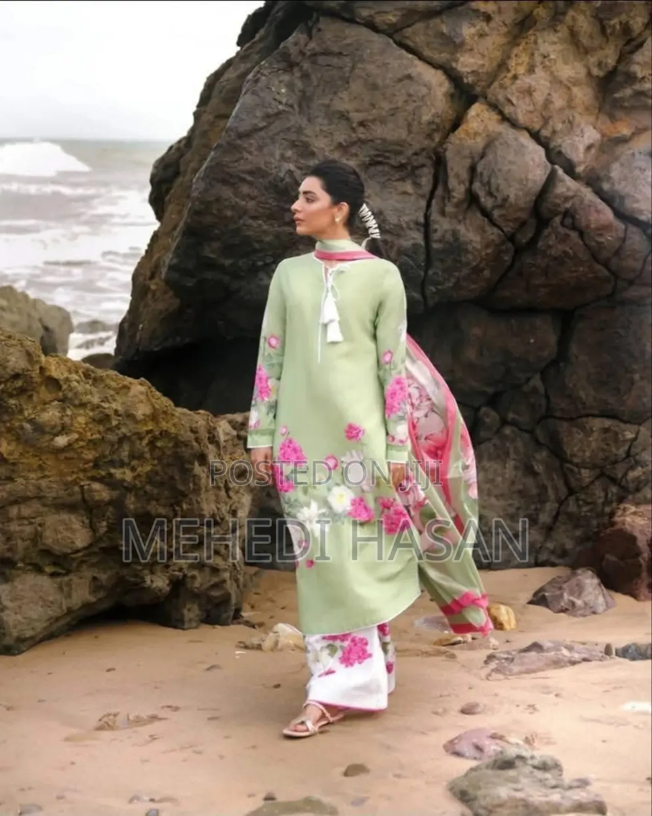 Digital Print Cotton Three Piece