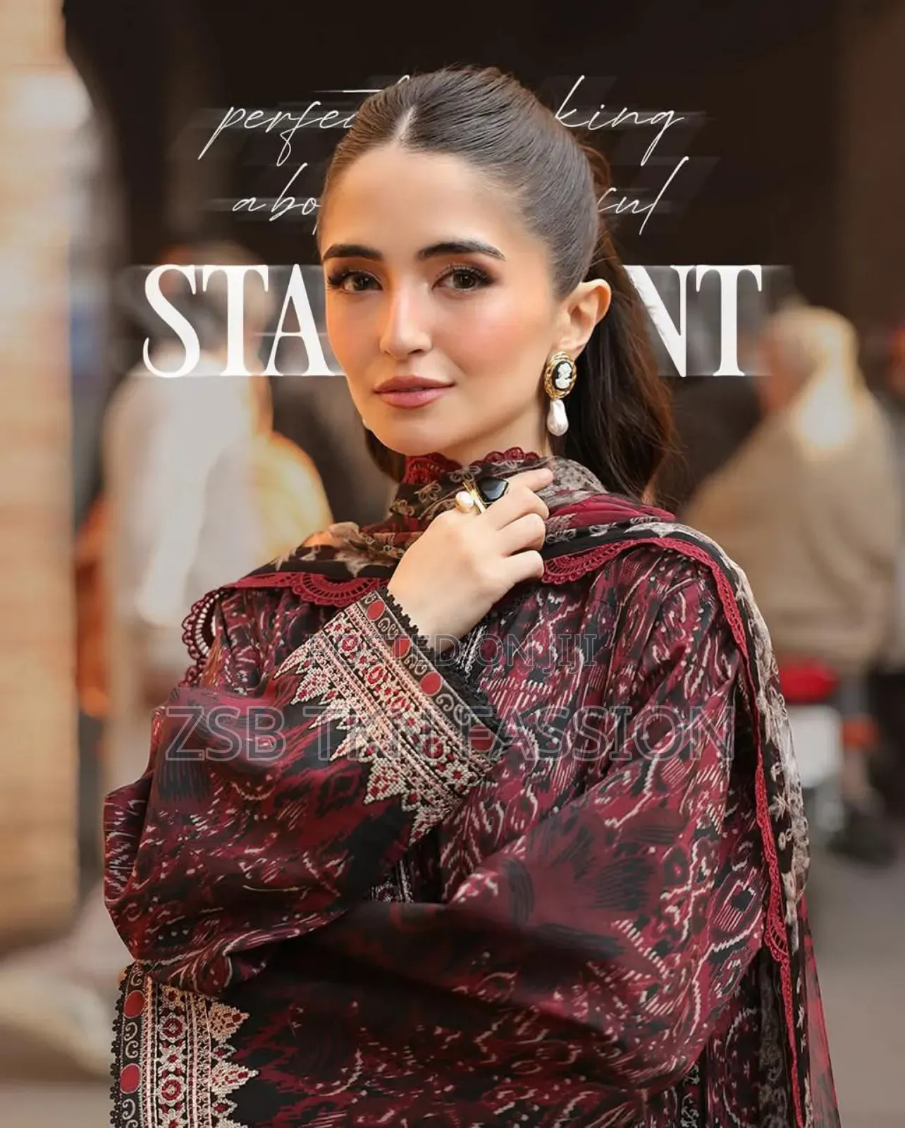 Digital Print Three Piece Looking for Girls