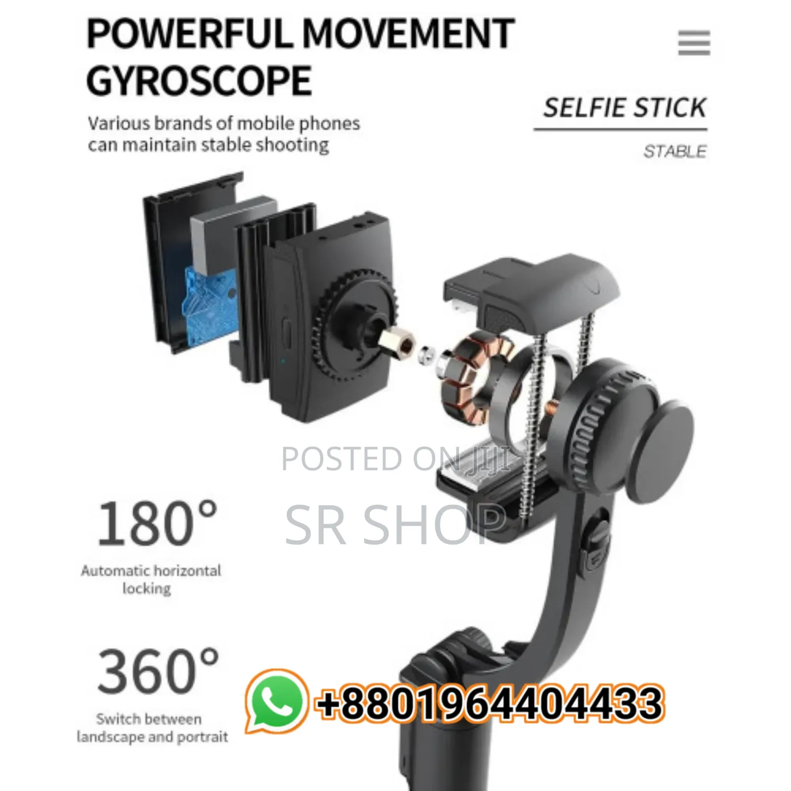 Q08 Gimbal Bluetooth Remote Control Tripod Selfie Stick