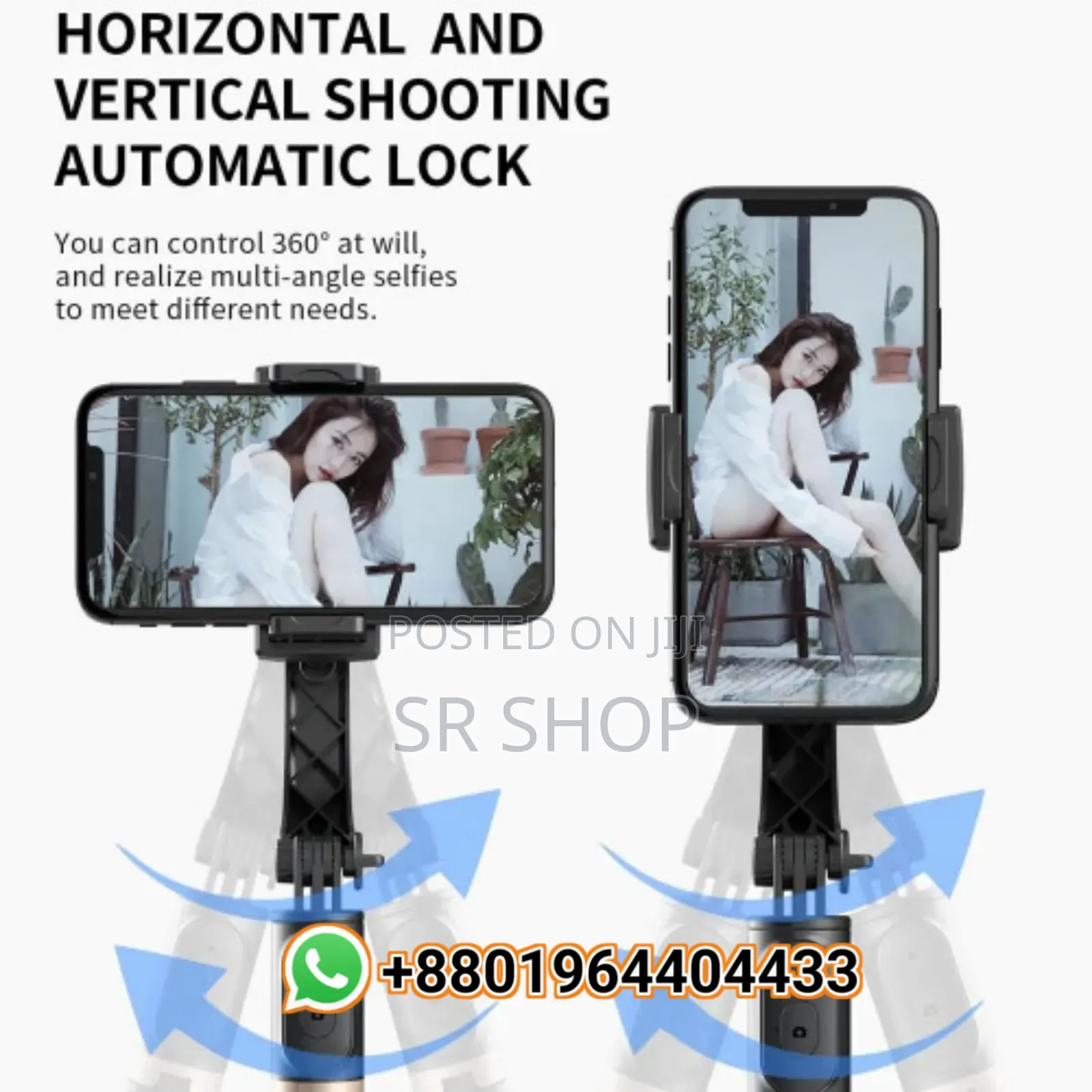 Q08 Gimbal Bluetooth Remote Control Tripod Selfie Stick