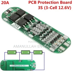 Photo - 3s 20a Li-Ion Lithium Battery Charger BMS Protection Board.