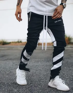 Photo - Black Cargo Stripe Sweatpants Joggers