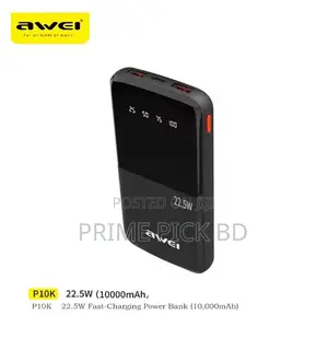 Awei P10k 10000mah 22.5w Pd Fast Charge Power Bank