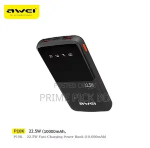 Awei P10k 10000mah 22.5w Pd Fast Charge Power Bank
