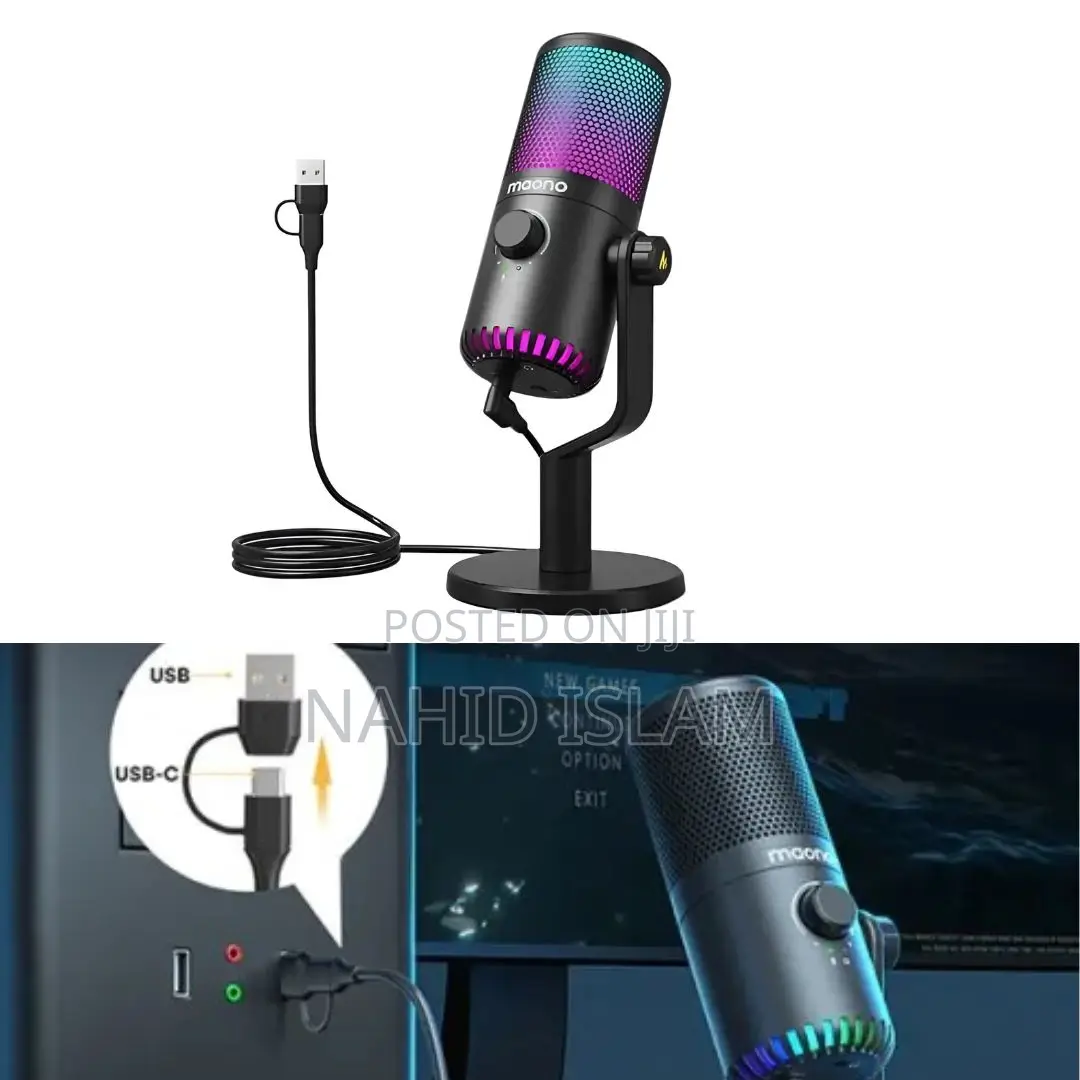 Maono Dm30 RGB Usb Condenser Microphone – Black