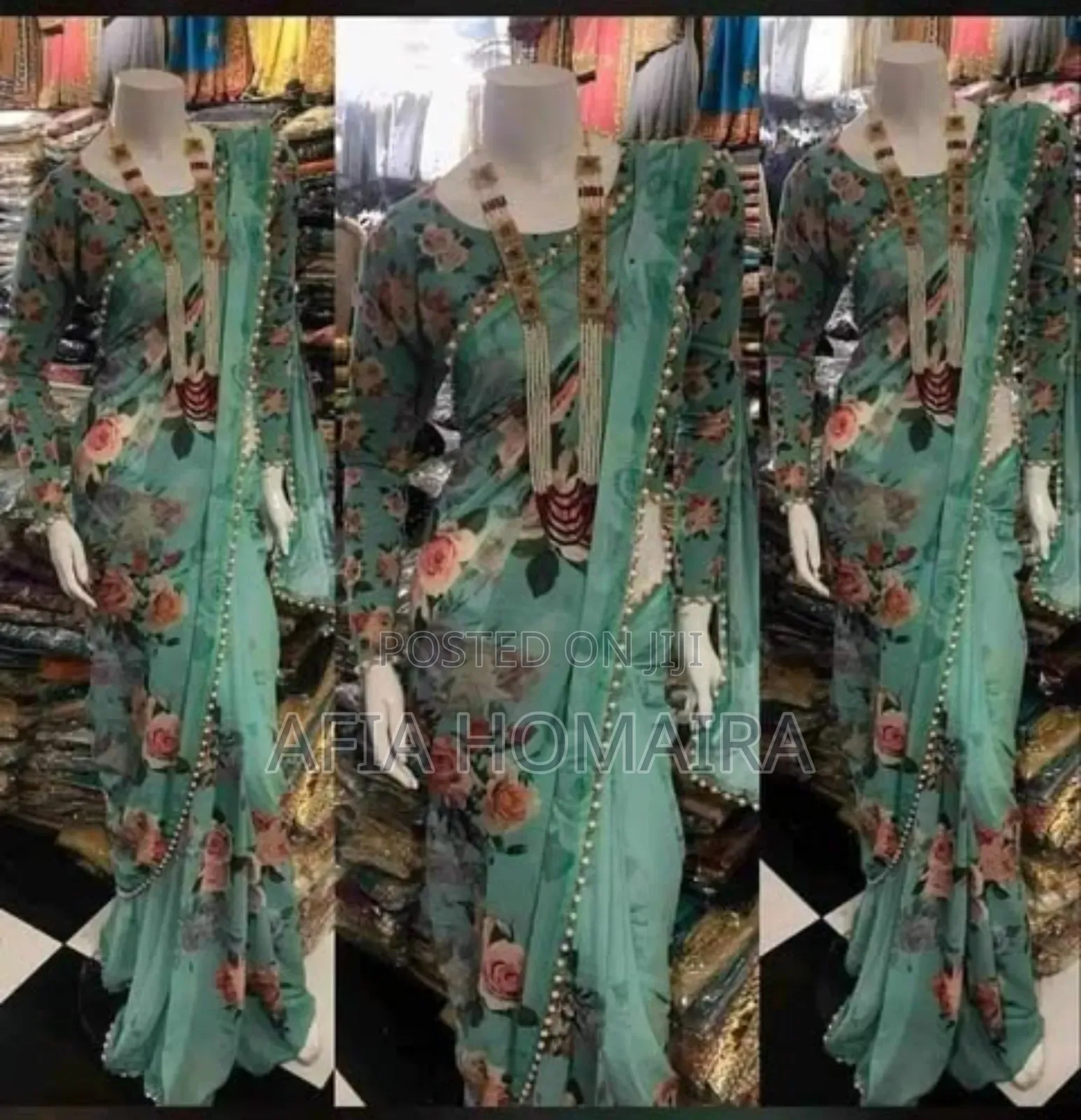 Georgette Pearl Lace Sharee