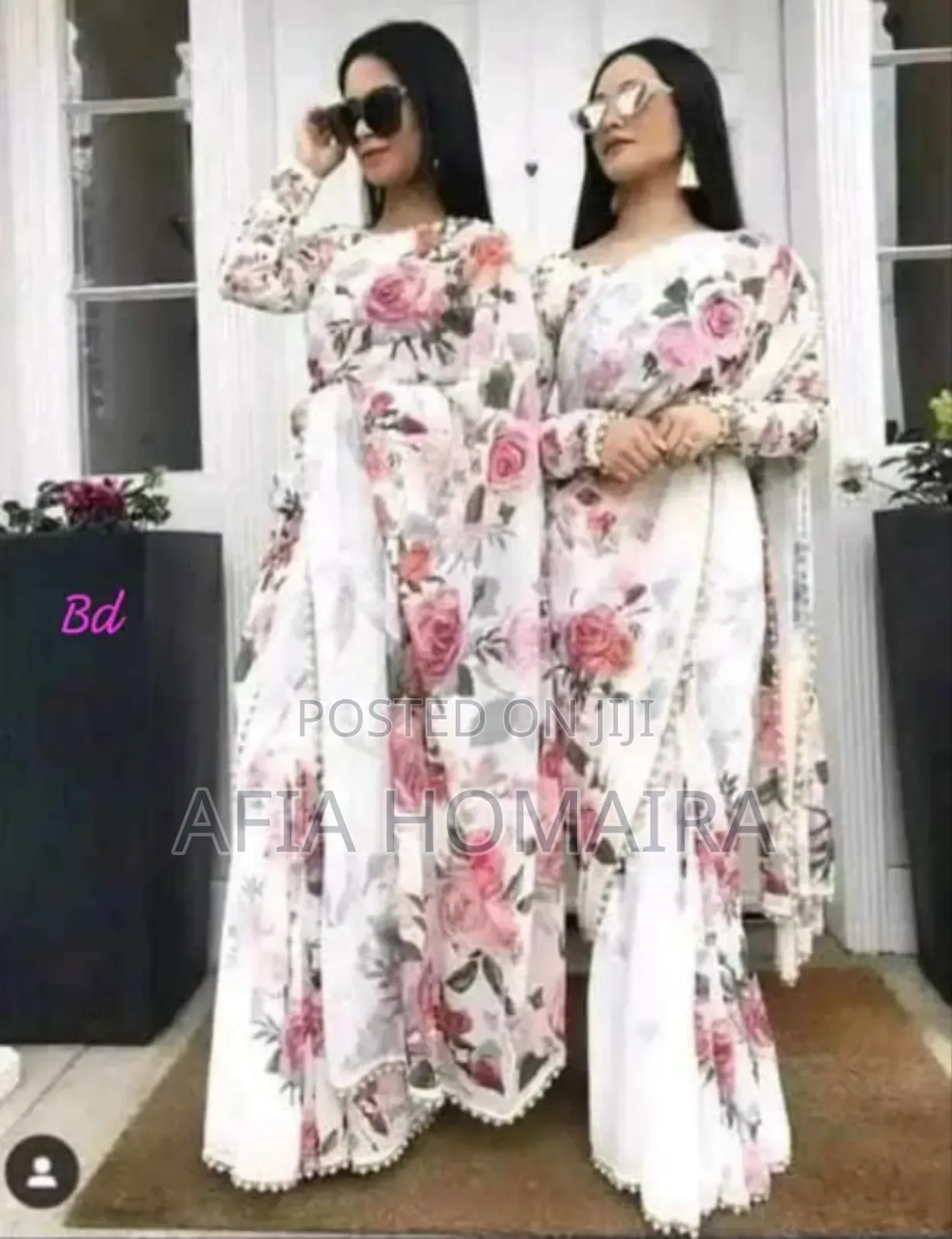 Georgette Pearl Lace Sharee