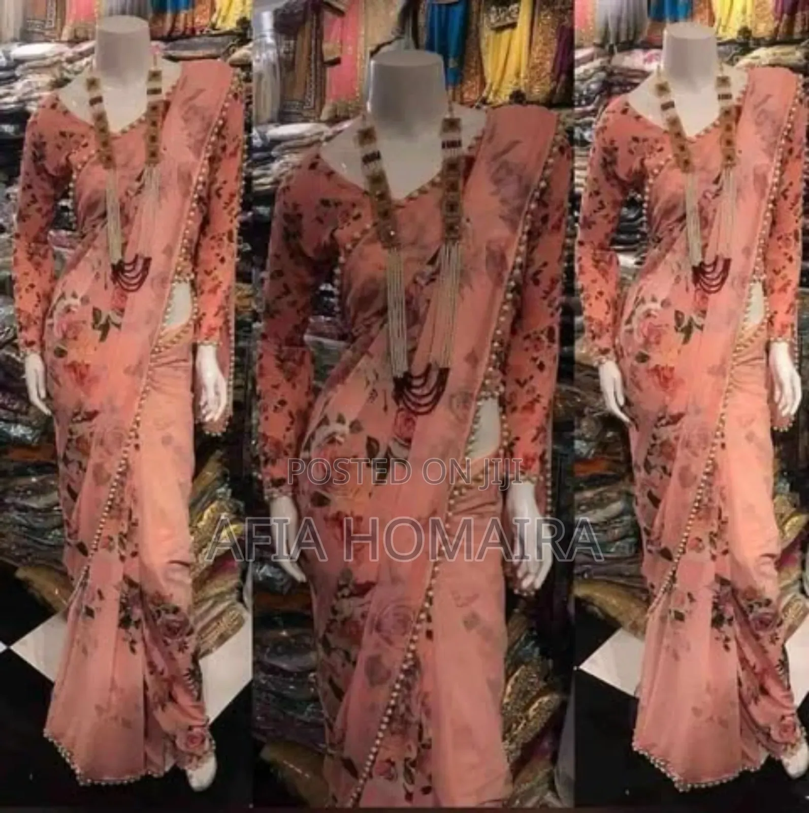 Georgette Pearl Lace Sharee