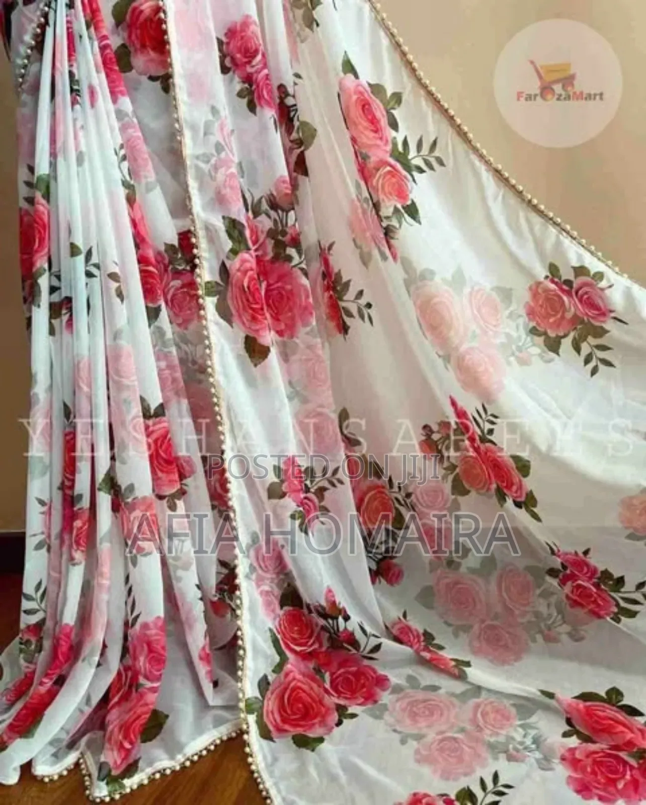 Georgette Pearl Lace Sharee