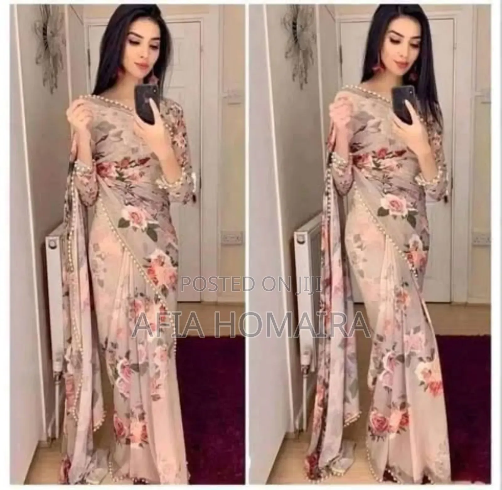 Georgette Pearl Lace Sharee