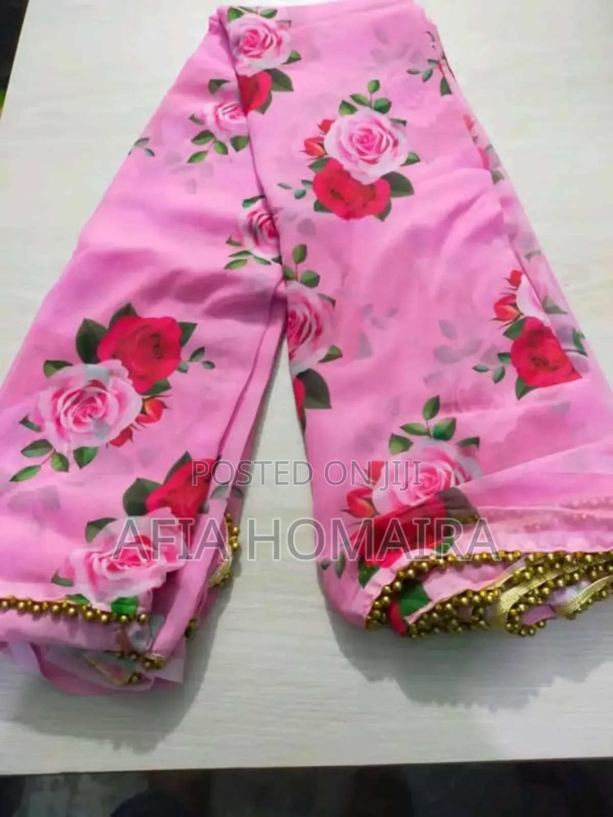 Georgette Pearl Lace Sharee