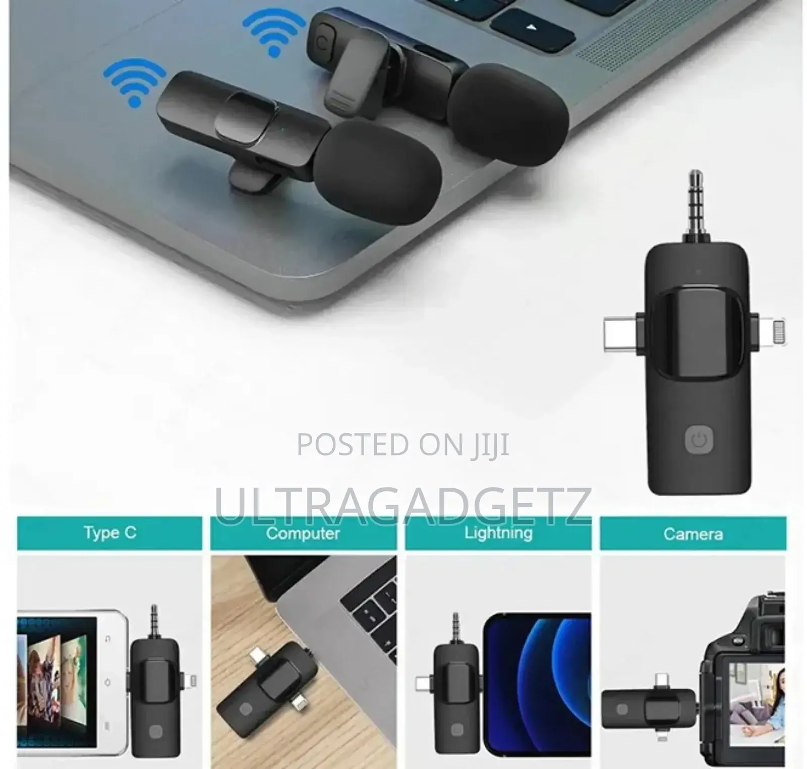 3 In1 Wireless Lavalier Microphone for Android, iPhone.