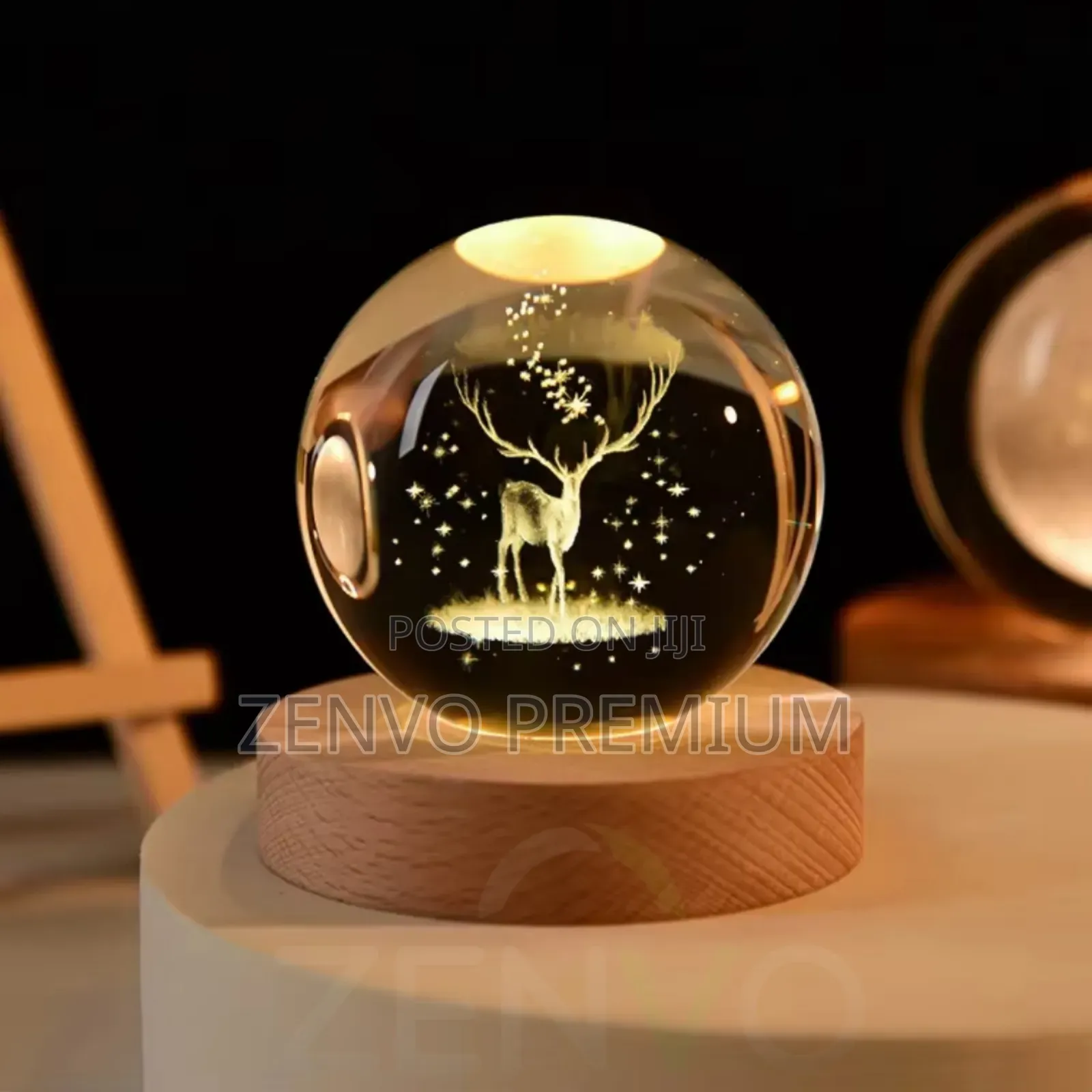 3d Crystal Ball- Deer (7 Base Light)