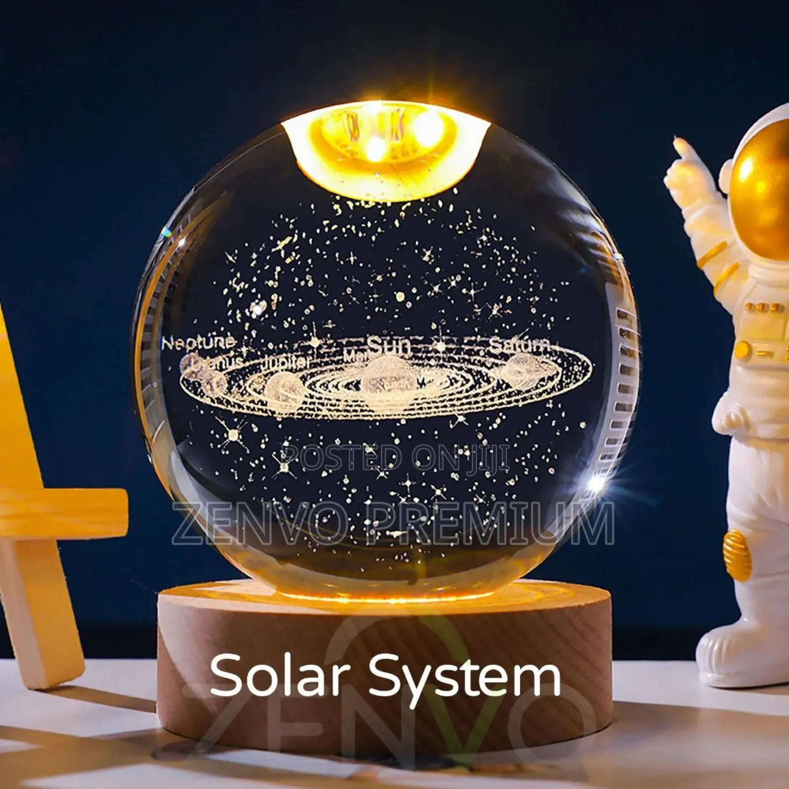 3d Crystal Ball- Solar System (7 Base Color)