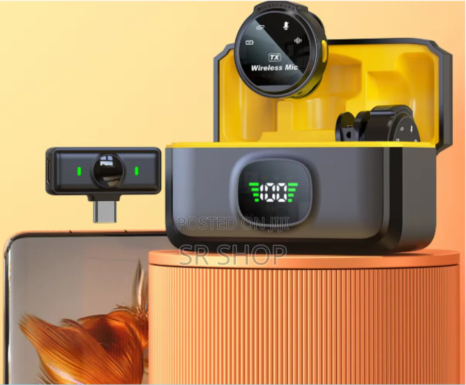 Wireless Round Mini Magnetic Neck Lapel Clip Microphone