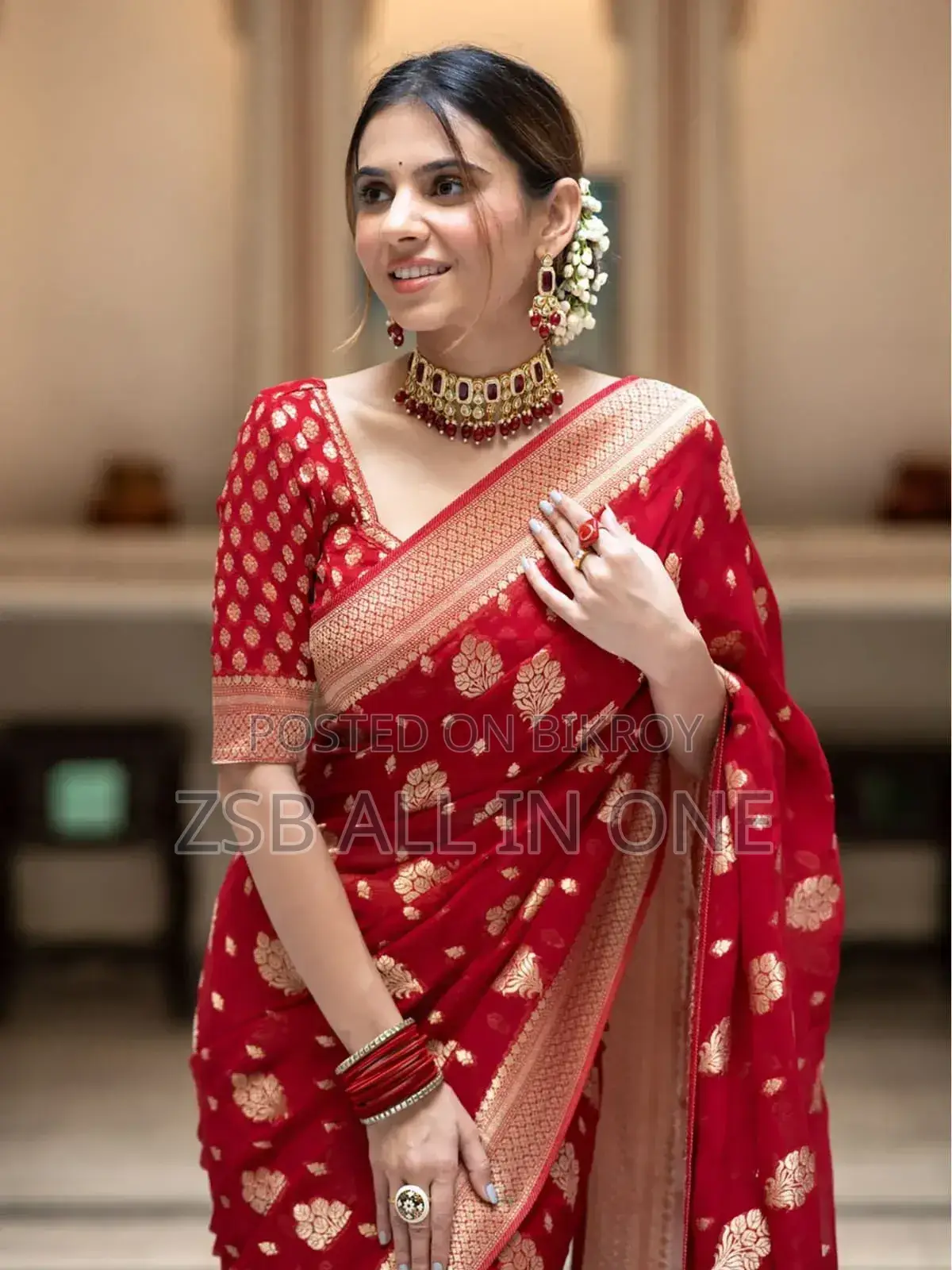 Dhupiyan Sharee With Blouse Piece for Girls Fassion